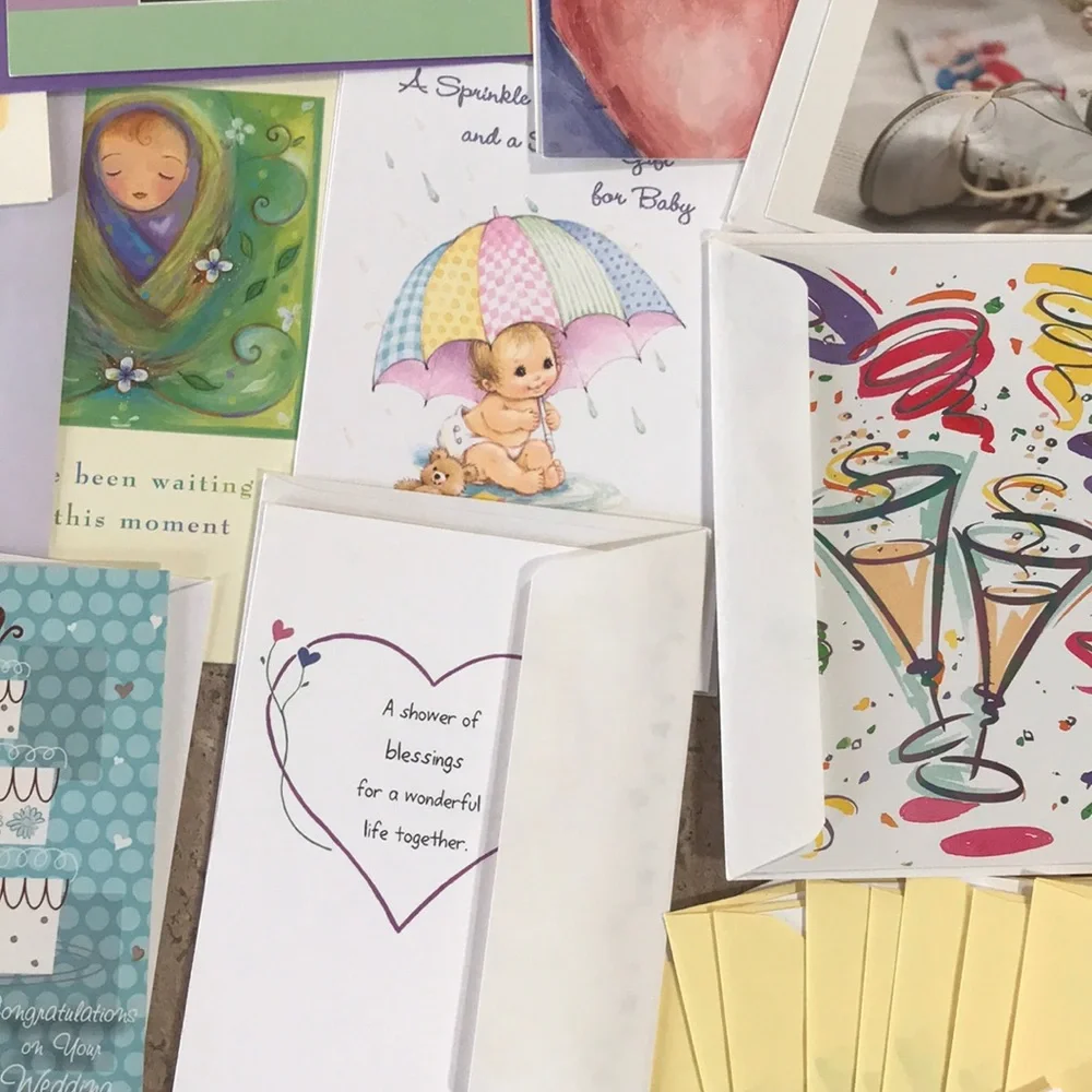 Lot of 35 greeting cards wedding baby party